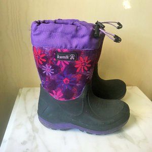 KAMIK 'Stormin 2' Pentaswirl Snow Boots Girls sz 1